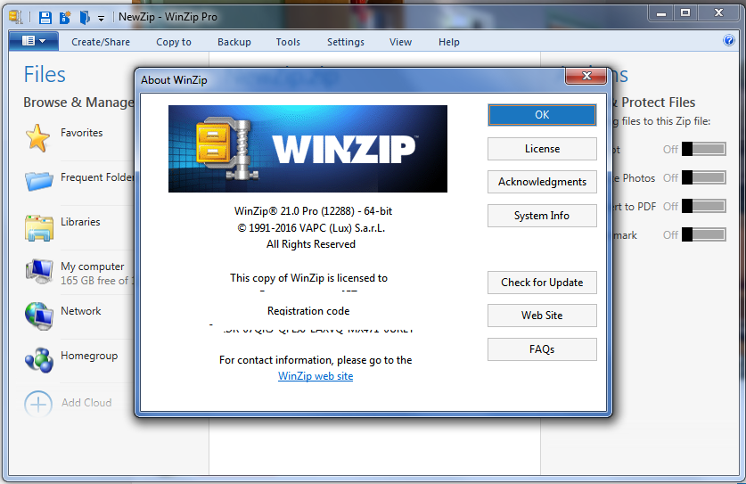 Winzip pro 21.5 serial